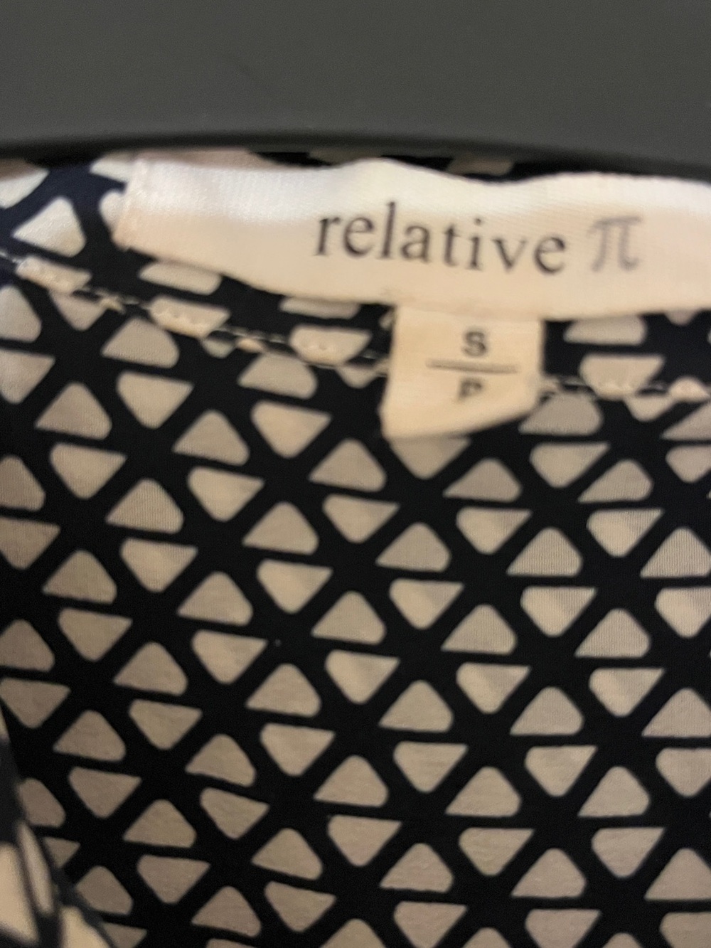 Relative Pi Black & White Geometric Print Top